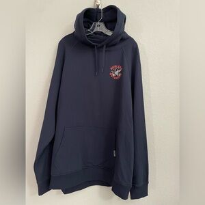 BURLEBO Fleece Hoodie in Navy “Old School Duck Hunt” - Mens Size XL